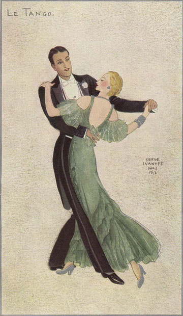 1917, un couple dansant le tango, par ivanoff