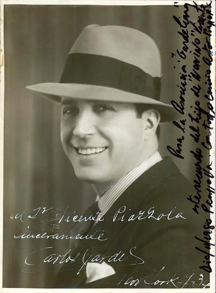 Photo de Gardel dédicacée à Vicente Piazzolla